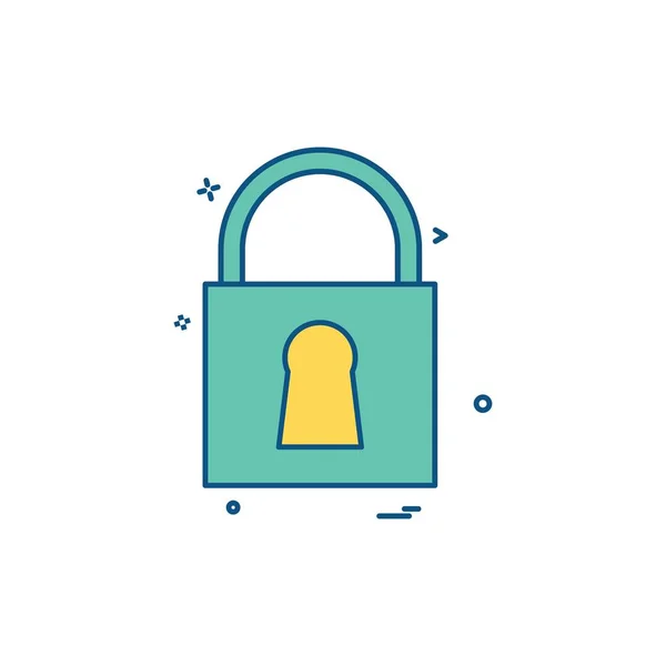 Lock Platte Pictogram Vectorillustratie — Stockvector