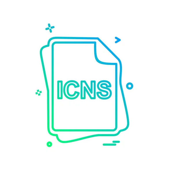 Icns Type Fichier Icon Design Vectoriel Illustration — Image vectorielle