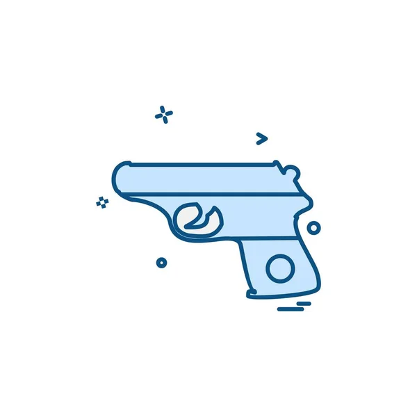 Pistola Piatto Icona Vettoriale Illustrazione — Vettoriale Stock