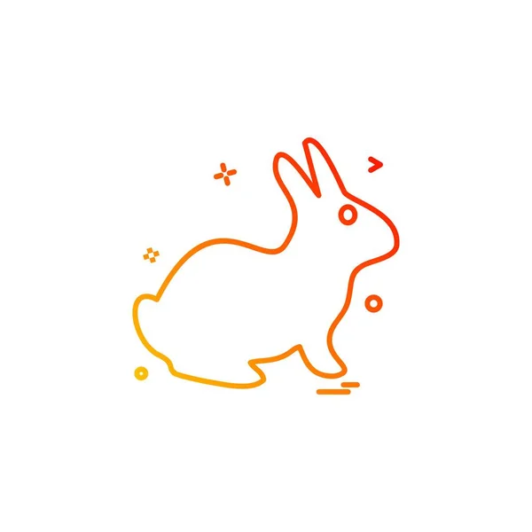 Rabbit Flat Icon Vector Illustration — Stock Vector