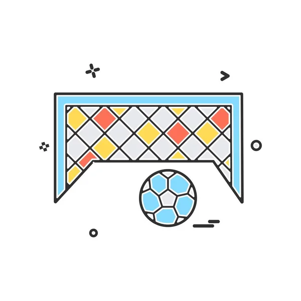 Futebol Objetivo Net Ícone Vetor Design — Vetor de Stock