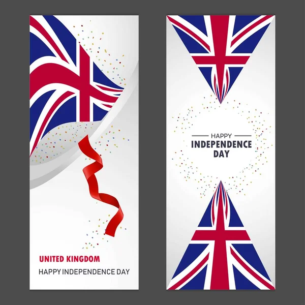 Ηνωμένο Βασίλειο Καλή Ημέρα Της Ανεξαρτησίας Κομφετί Γιορτή Φόντο Κατακόρυφοs — Διανυσματικό Αρχείο