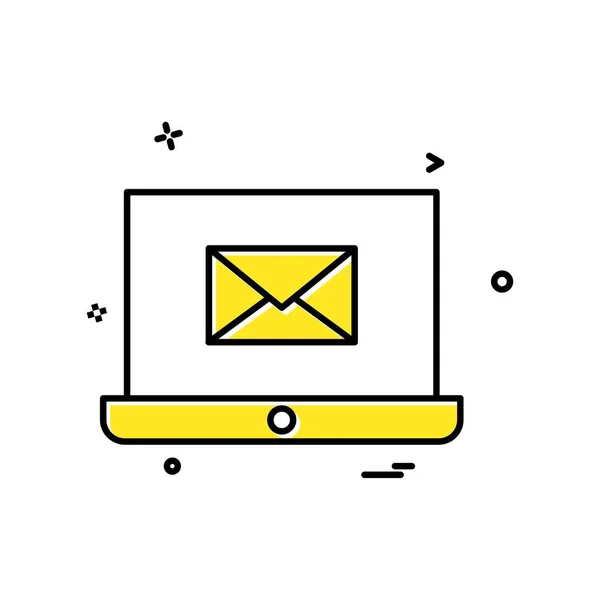 Portátil Icono Correo Electrónico Diseño Vectorial — Vector de stock