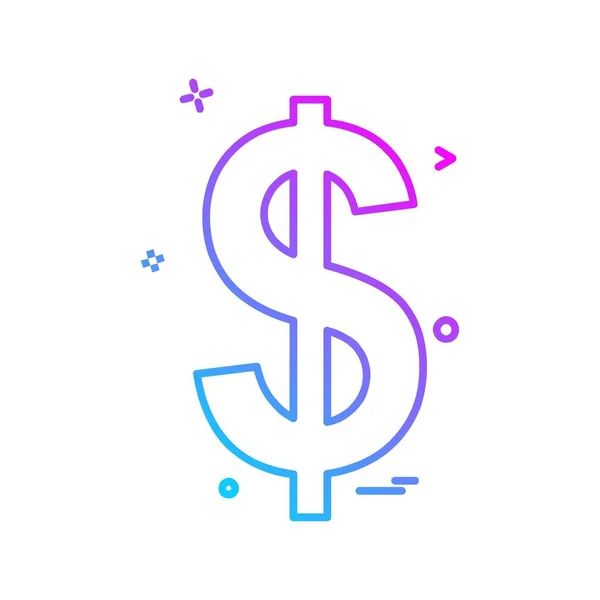 Dollar Icon Design Colorful Vector Illustration — Stock Vector