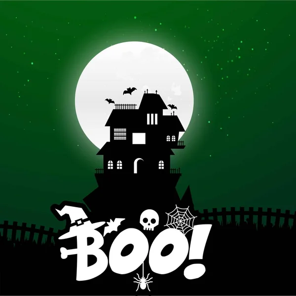 Feliz Halloween Assustador Fundo Noite —  Vetores de Stock