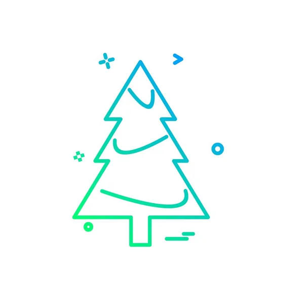 Árbol Navidad Icono Diseño Vector — Vector de stock