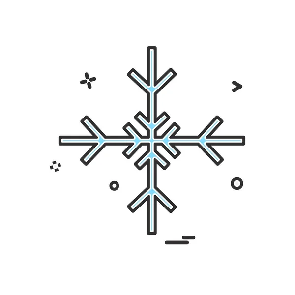 Εικονίδιο Πολύχρωμο Νιφάδα Χιονιού Λευκό Φόντο — Διανυσματικό Αρχείο