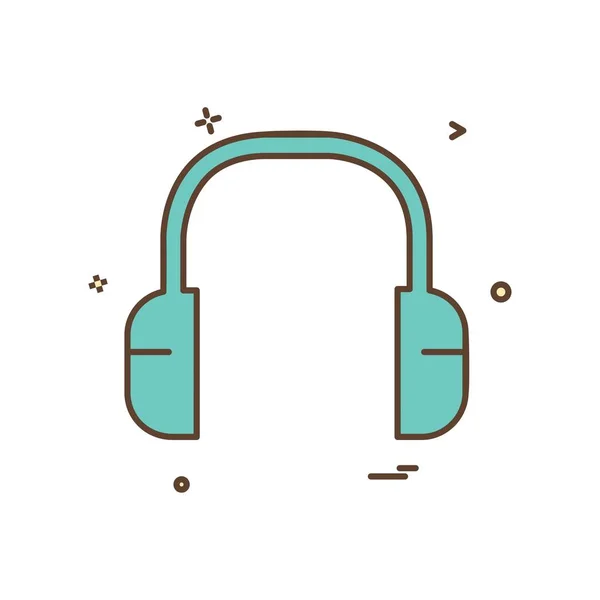 Auriculares Icono Diseño Vector — Archivo Imágenes Vectoriales