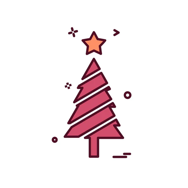 Árbol Navidad Icono Diseño Vector — Vector de stock