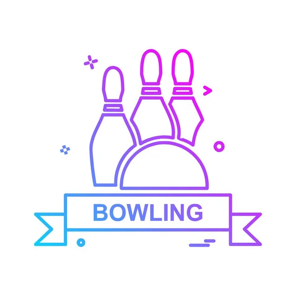 Bowling Ikone Design Bunte Vektorillustration — Stockvektor