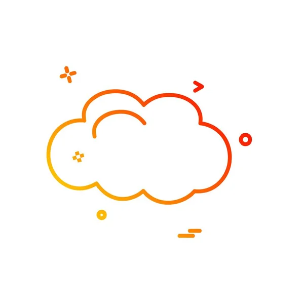 Wolke Icon Design Bunte Vektorillustration — Stockvektor