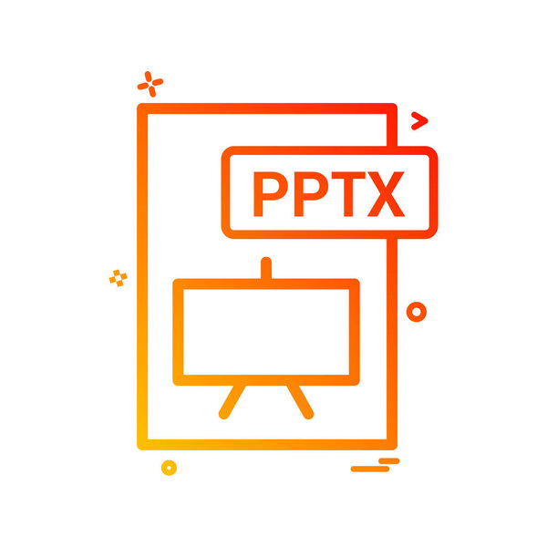 pptx file format icon vector design