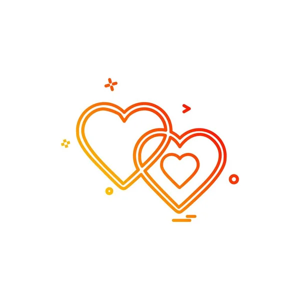 Heart Icon Design Vector Illustration Valentine Day — Stock Vector