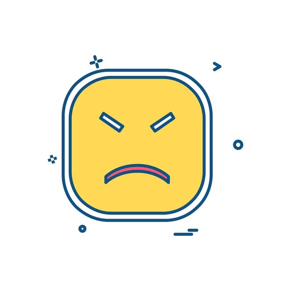 Triste Diseño Iconos Emoji Ilustración Vectorial Colorido — Archivo Imágenes Vectoriales