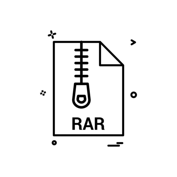 Rar File Extension File Format Icon Vector Design — стоковый вектор