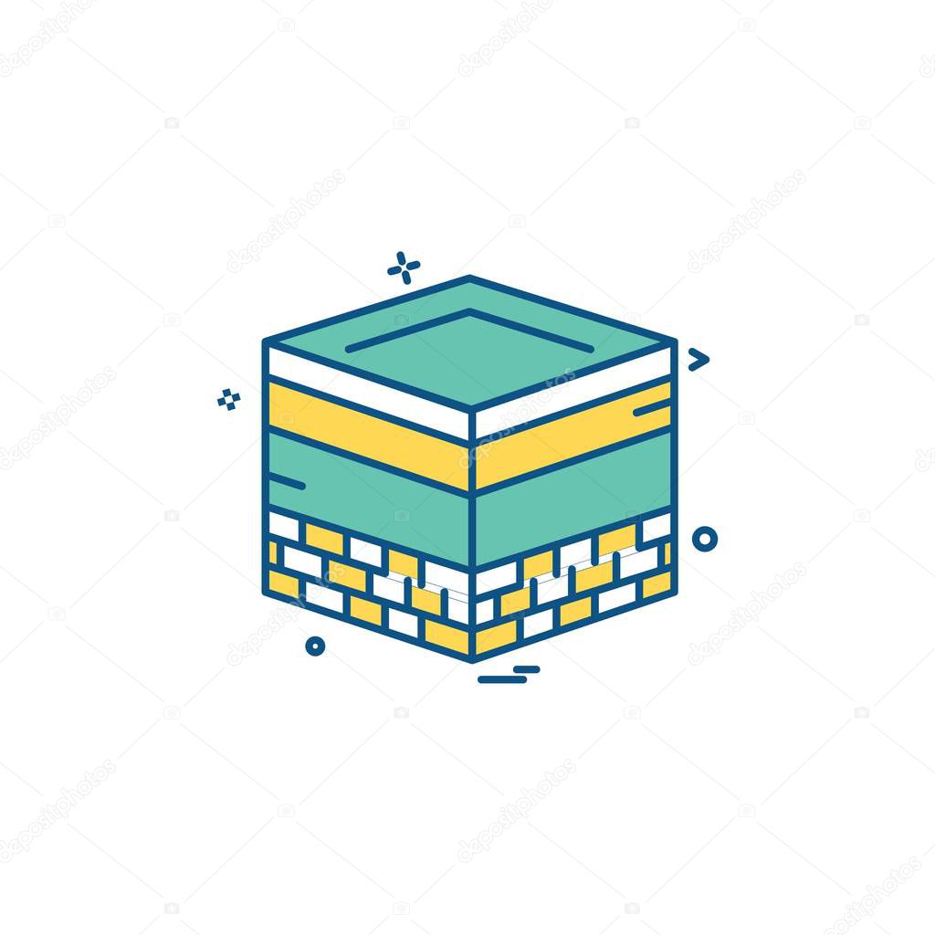 Holy Kaaba icon design vector 