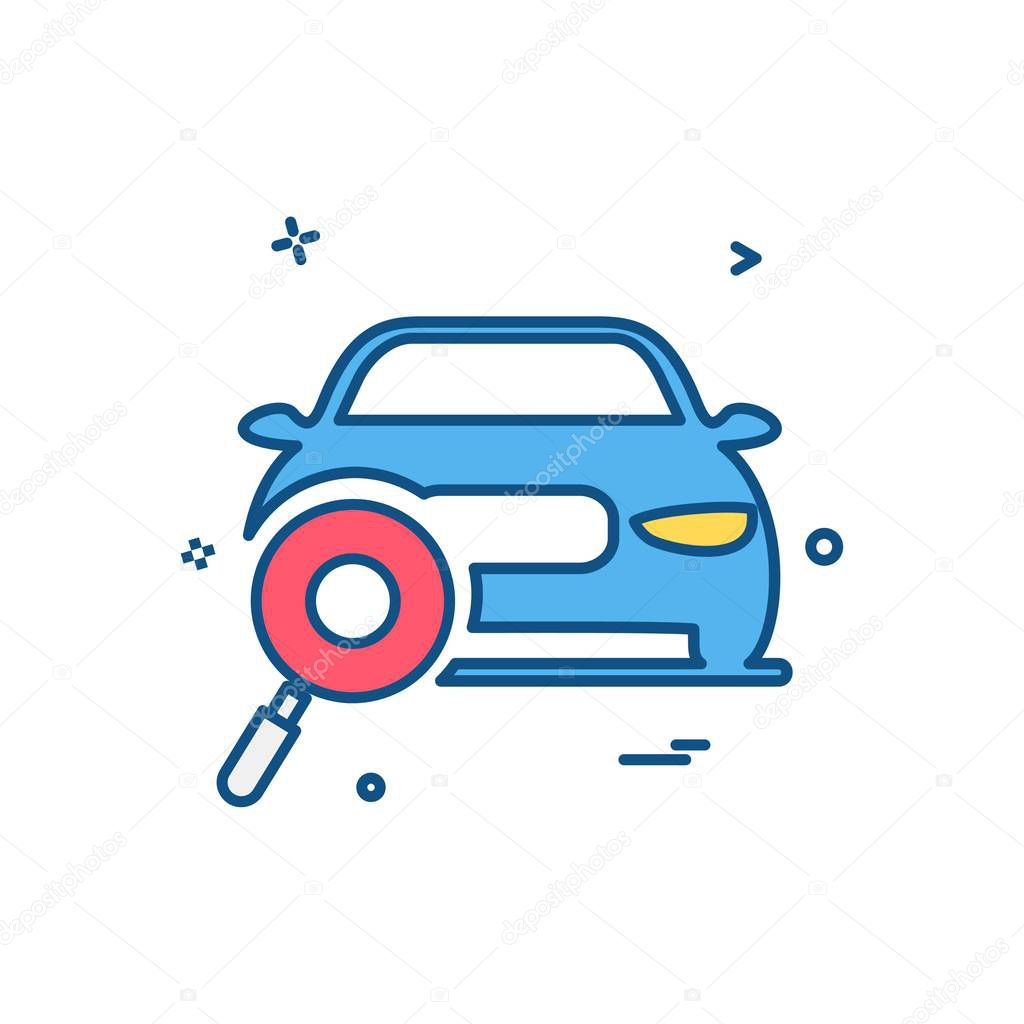 Auto workshop search car icon vector design
