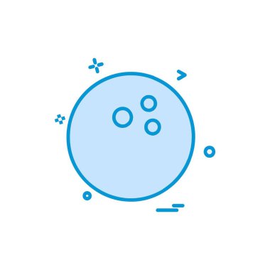 Bowling simgesi tasarım, renkli vektör çizim