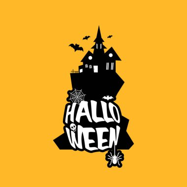 Cadılar Bayramı tasarım tipografi ve açık renkli vektör