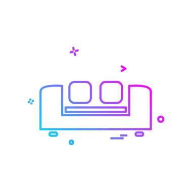 Mobilya simgesi tasarım, renkli vektör çizim