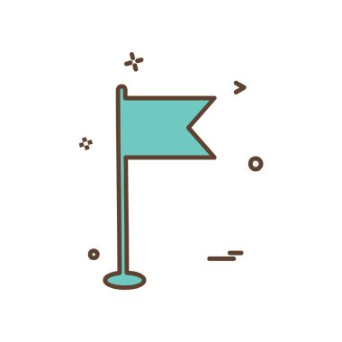 Bayrak simgesi tasarım vektörü