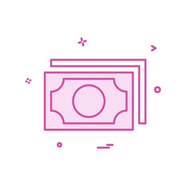 Para simgesi tasarım, renkli vektör çizim 