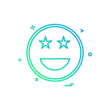 Mutlu emoji simgesi tasarım, renkli vektör çizim