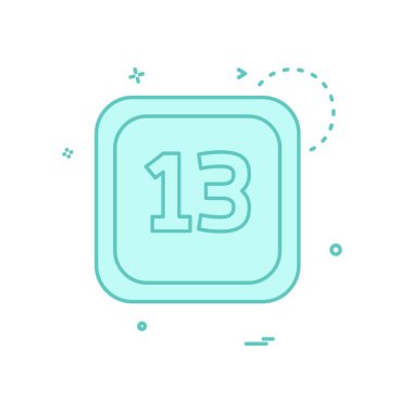 13 Tarih Takvimi simge tasarım vektörü