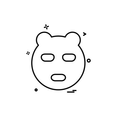 Ayı simgesi tasarım, renkli vektör çizim