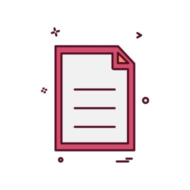 Belge simgesi tasarım vektörü