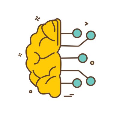 Yapay beyin ikon vektör tasarımı