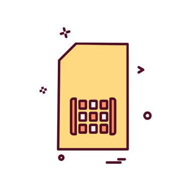 Sim kart simgesi tasarım vektörü