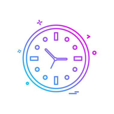 saat düz ikon vektör illüstrasyonu 