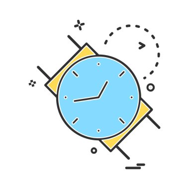 Saat simgesi tasarım, renkli vektör çizim