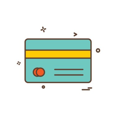 Kredi kartı simgesi tasarım, renkli vektör çizim