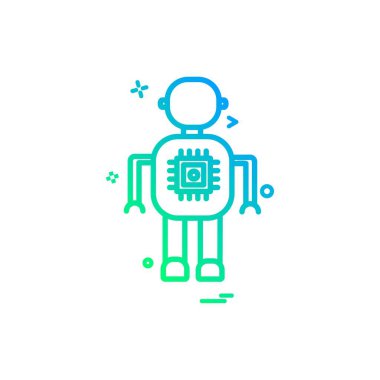 Yapay zeka robot simge vektör tasarımı