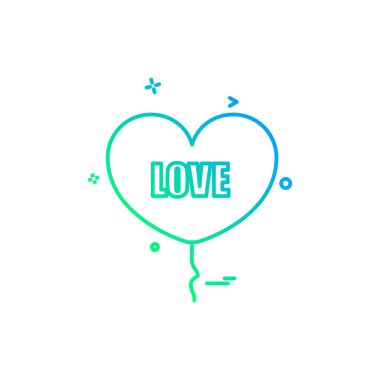 Kalp simgesi tasarım, Sevgililer günü için vektör çizim