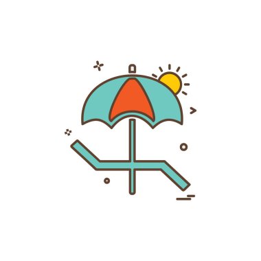 Plaj simgesi tasarım vektörü