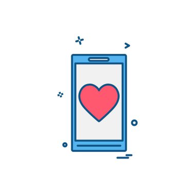 Sevgililer günü simgesi tasarım, renkli vektör çizim