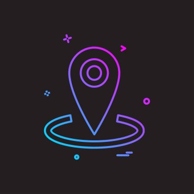 Gezinti simgesi tasarım, renkli vektör çizim