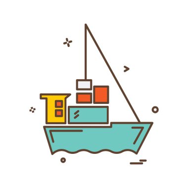 Gemi simge tasarlamak vektör