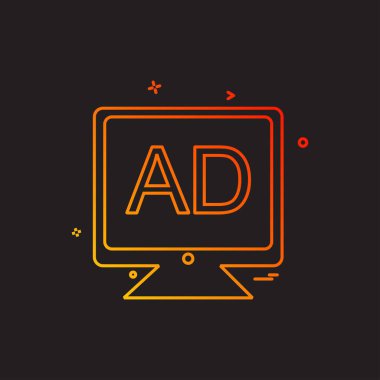 LCD multimedya iş office simge vektör desige