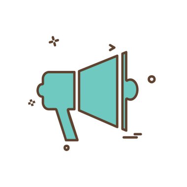 Hoparlör simgesi tasarım, renkli vektör çizim 