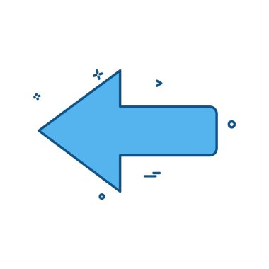 Sol ok simgesi tasarım vektörü