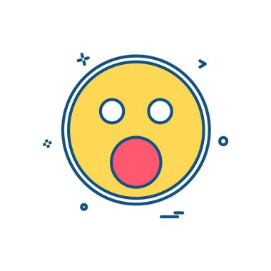 Üzgün emoji simgesi tasarım, renkli vektör çizim