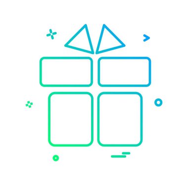 Hediye kutusu simge vektör beyaz arka plan üzerinde