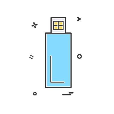 USB aygıt simgesi tasarım, renkli vektör çizim