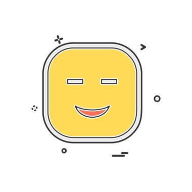 Mutlu emoji simgesi tasarım, renkli vektör çizim