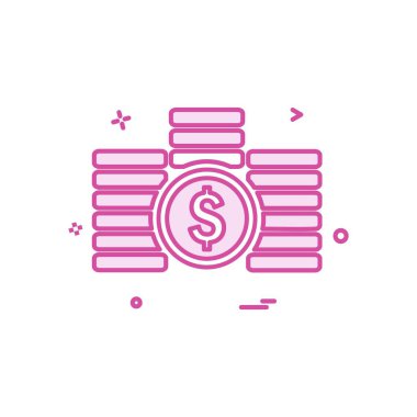 Dolar simgesi tasarım, renkli vektör çizim