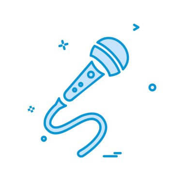 Mikrofon simgesi tasarım, renkli vektör çizim